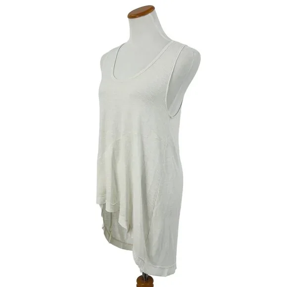 Free People ~ We The Free ~ Ribbed Hi-Lo Asymmetrical Sleeveless Tank Top - Picture 5 of 11